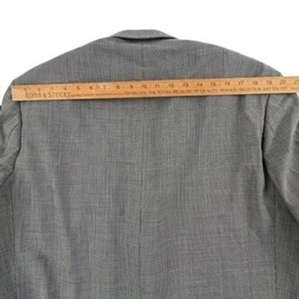 Marzoni Mens Blazer 48R Gray Plaid Lanificio di Marzoni Wool Silk Blend 3 Button - Picture 11 of 15